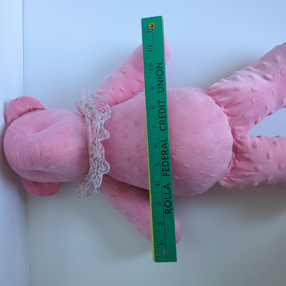 Vintage Teddy Bear Plush Large Pink Handmade Hand Crafted - Picture 5 of 5